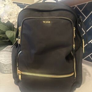 Tumi Voyageur Celina Backback Black with gold hardware